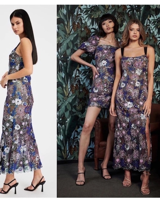 Elliatt Dresses & Skirts - ELLIATT Paige Sequin Mesh Midi Dress Sz Small